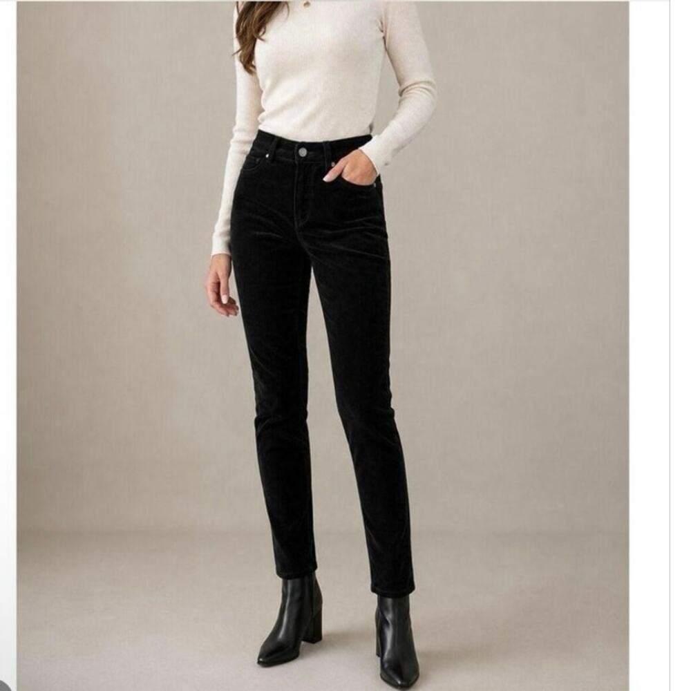 LOFT Modern Skinny Black Corduroy Pants Size 31/12 Stretch